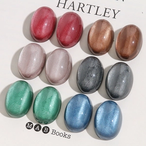 Cabochon ovali in resina con effetto occhio di gatto in vari colori per gioielli fai da te