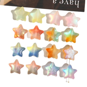 16 colorful matte gradient star-shaped resin beads for DIY bracelets and necklaces