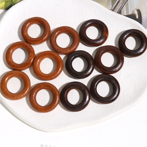 DIY geometric wooden rings in three brown shades for earring jewelry making