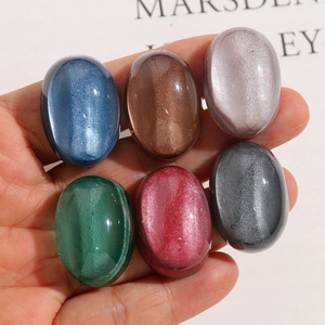 Cabochon ovali in resina occhio di gatto con glitter per creare orecchini fatti a mano