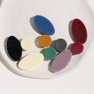 Minimalist Morandi resin flatback charms in oval and round shapes for DIY earrings