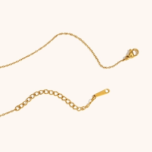 Minimalist 18K gold plated stainless steel O-chain necklace with adjustable lobster clasp