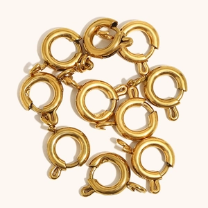 Gepolijste 18K vergulde roestvrijstalen veerringsluitingen voor sieraden maken