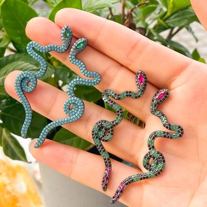 Luxury Gun Black Snake Dangle Earrings Micro Pave Zirconia Long Drop Earrings For Women Fashion Party Jewelry