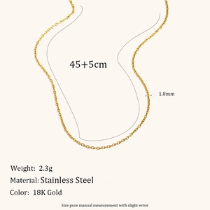 Minimalistische 18K vergoldete Edelstahl O-Kette Halskette mit 1,8 mm Gliedbreite