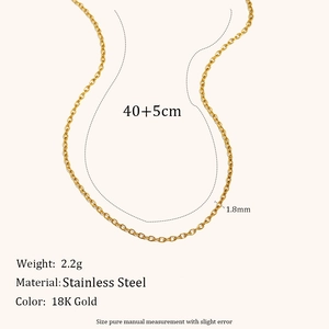 Detailspezifikationen der 18K vergoldeten Edelstahl O-Kette Halskette mit Abmessungen