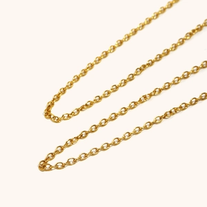 Klassische 18K vergoldete Edelstahl O-Kette Halskette für Damen im minimalistischen Design