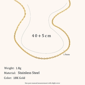 Collana a catena classica in acciaio inossidabile placcato oro 18K da donna