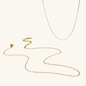 Collana minimalista in acciaio inossidabile placcato oro 18 carats per donna oro e argento
