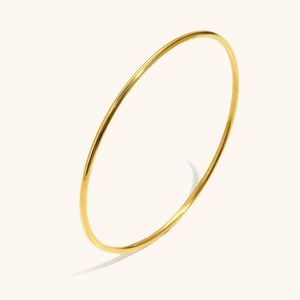 Bracciale rigido minimalista in acciaio inossidabile placcato oro 18K con finitura lucida