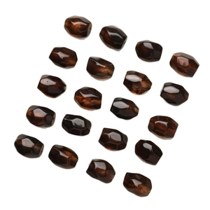 Faceted amber-style geometric resin barrel beads for vintage DIY earring and jewelry making