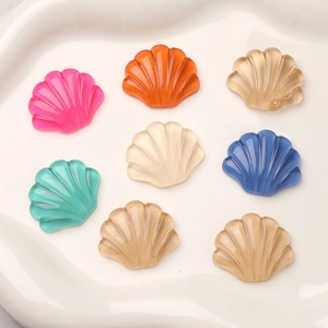 Sommer Strand Stil Bunte Eisklar Harz Muschel Charms DIY Flatback Zubehör Für Schuh Charms Schmuckherstellung Zubehör