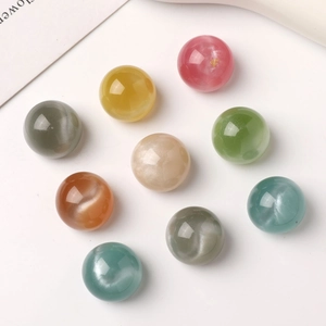 16mm resin starry sand cat eye beads with pearlescent finish for DIY earring crafts