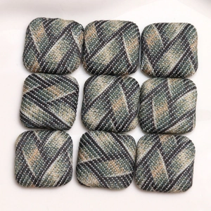 British Vintage Plaid Fabric Covered Square Button Patch DIY Handmade Material For Earrings Phone Case Decoration Craft Jewelry Accessory