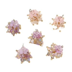 Kralen hangers in stervorm van roze en paars glas voor DIY-sieraden maken