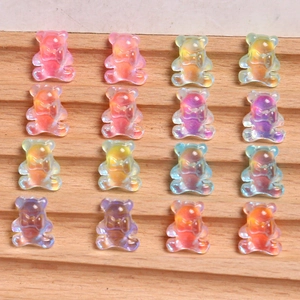 Charmante schillernde Mini-3D-Bären aus Harz für DIY-Nagelkunst und Bastelarbeiten