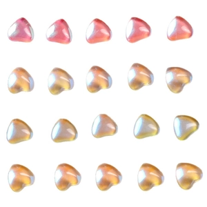 Mini aurora iridescent glass heart beads for summer nail art DIY jewelry accessories