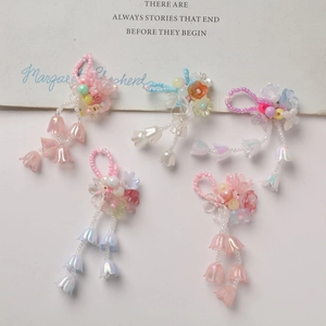 Colorful gradient lily of the valley beaded pendants for DIY jewelry and accessories