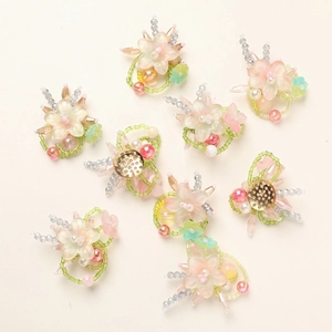 Handmade gradient flower pendant charms with pink glass petals for DIY jewelry making
