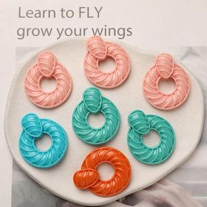 Accessoires de Boucles d'Oreilles Créoles Creuses en Spirale en Résine Bricolage Résultats de Bijoux Géométriques pour Femmes