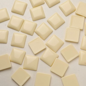 Minimalist cream white resin square cabochons for DIY jewelry and hair accessories craft