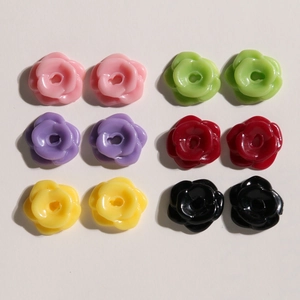 Small Resin Rose Flower Beads For Jewelry Making DIY Earring Necklace Hair Accessories Handmade Floral Crafts Decorative Loose Beads