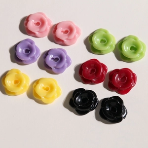 Colorful resin rose flower beads for DIY jewelry making in various vibrant colors