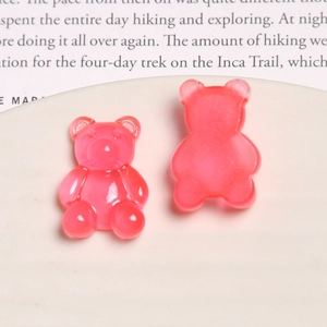 Translucent pink gummy bear resin charms for DIY earrings and shoe decorations