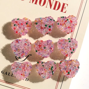 Perline di Strass in Resina a Forma di Cuore Colorate per Creazione di Gioielli Fai-da-te Accessori a Forma di Cuore per Orecchini
