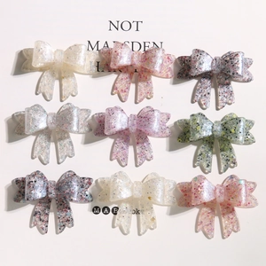 DIY Acrylic Bow Accessories With Glitter Sequins Fairy Candy Color Findings For Earrings Headwear Shoe Decoration
