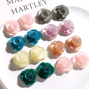 Pendentifs Vintage en Acrylique Rose Camélia Pailletés DIY Accessoires de Fabrication de Bijoux de Boucle d'Oreille Femme Fille Multicolores