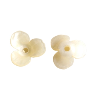Perle a tulipano bianco crema per creazione di orecchini fai-da-te con foro centrale