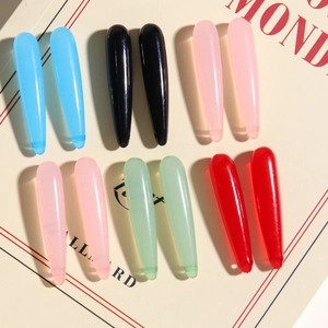 Detailed view of colorful glossy teardrop hair clips in resin for DIY hair accessories