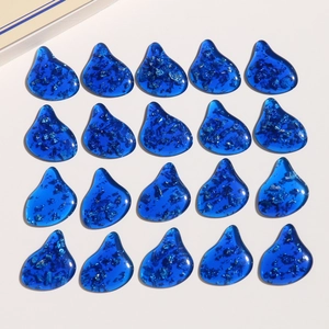 Creative Irregular Jelly Resin Patch Charms With Silver Foil For DIY Jewelry Making Earrings Shoes Hair Clips Decoration
