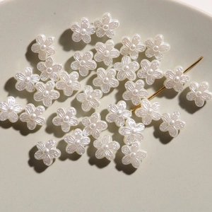 Japanese Retro Acrylic Artificial Pearl Camellia Rose Flower Beads For DIY Earring Bracelet Jewelry Making Accessory