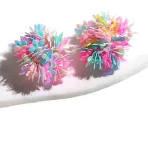 Colorful floral clusters of iridescent resin petals for DIY dopamine style earrings