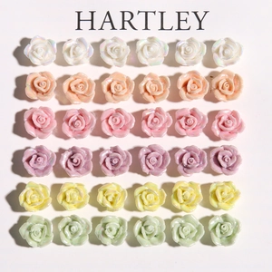 Ceramic Rose Flower DIY Charms Aurora Pearlescent Macaron Color Accessories For Earrings Phone Case Cream Style Women