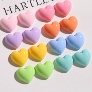 Charm's cœurs en résine macaron pour accessoires cheveux DIY et coques de téléphone