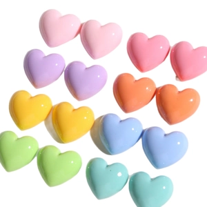 Perles en résine cœur macaron brillantes pour accessoires cheveux DIY et coques de téléphone