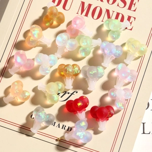 Kawaii Ρητίνη Μπαλόνι Charms Ιριδίζον Ματ 3D Χρώματα Καραμέλας Τρυπητά Μενταγιόν για DIY Σκουλαρίκια Κατασκευή Κοσμημάτων Αξεσουάρ Στυλ Κοριτσιού
