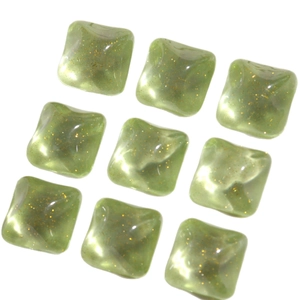 Square avocado green glitter resin charms with water ripple texture for DIY jewelry making