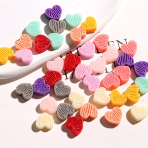 DIY Hars Hart Bedeltjes 3D Liefde Hart Verticale Strepen Multi Kleuren Handgemaakte Sieraden Maken Accessoire Voor Oorbellen Armband