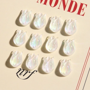 Perline a Bocciolo di Tulipano in Resina Iridescente per Materiali per Creazione Gioielli Fai-da-te Accessori per Orecchini Stile Fata