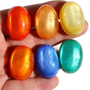 Colorful glitter resin oval cabochons for DIY jewelry and hair accessories craft sets