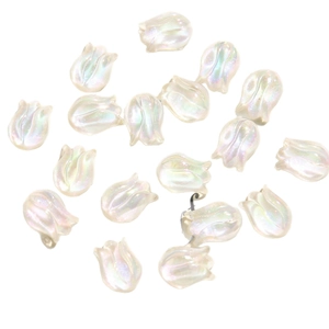 Perline a fiore in resina scintillante con rivestimento AB per gioielli DIY