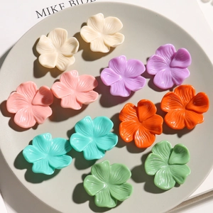DIY flower resin charms in pastel colors for earrings and hair clips 12 pieces set