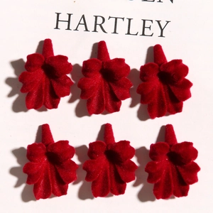 Elegant Resin Flocked Trumpet Flower Charms For DIY Earrings Hair Accessories Wine Red Floral Pendant Jewelry Making Materials