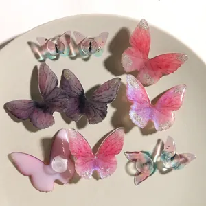 Breloques de chaussures papillon dégradé et accessoires DIY de tailles variées