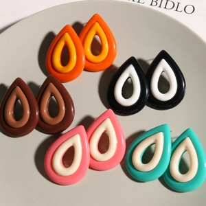 Pendientes de Botón Huecos de Resina en Forma de Gota Accesorios de Joyería DIY Material de Fornituras para Pendientes