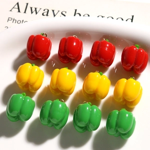 Set of 12 resin chili charms in red, yellow and green for DIY earring jewelry making